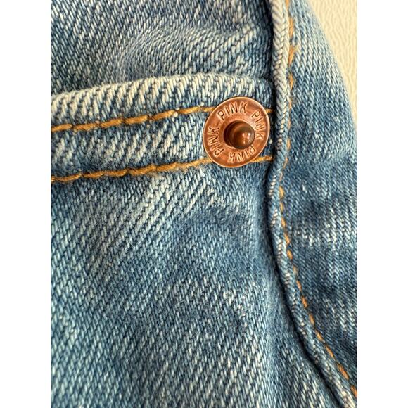 Victoria's Secret Denim by PINK High Rise Zip Fly Cut Off Short Blue Size 0 NWT - Picture 3 of 16